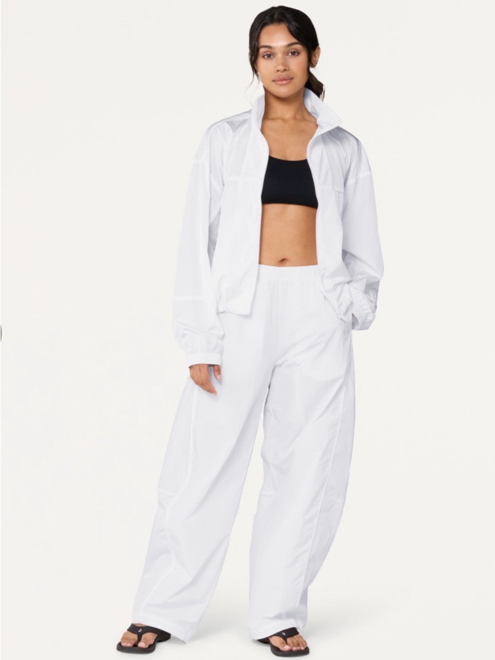 Vuori White Wide-Leg Track Pants for Women